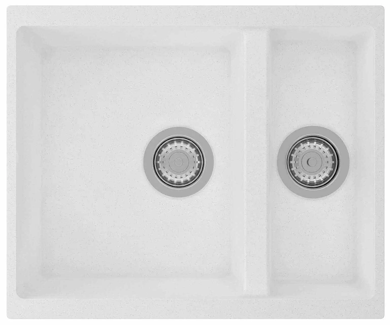 white composite 1.5 bowl sink